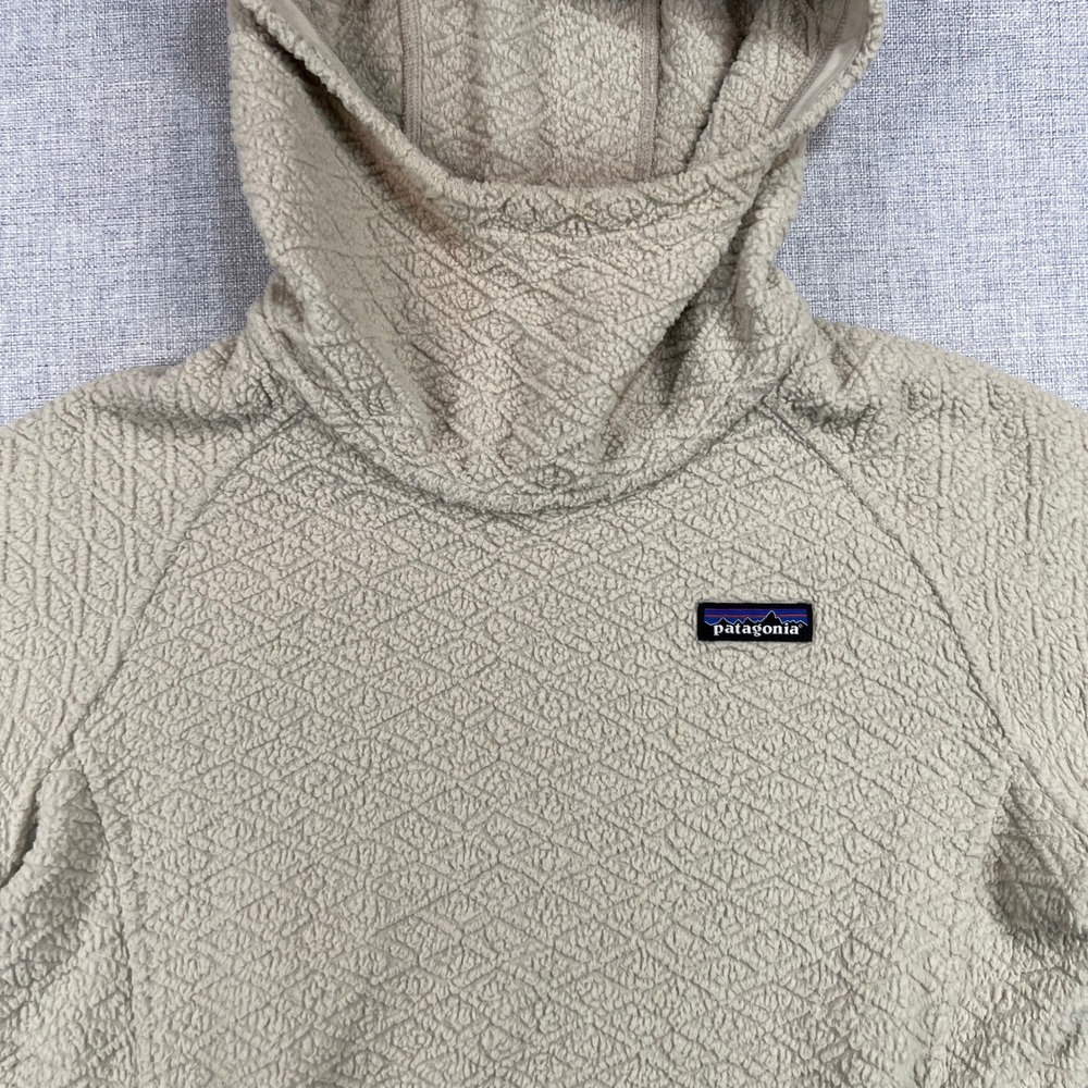 Patagonia Diamond Capra Hoody Women Small Pelican Beige Fleece Pullover Gorpcore - Picture 2 of 9